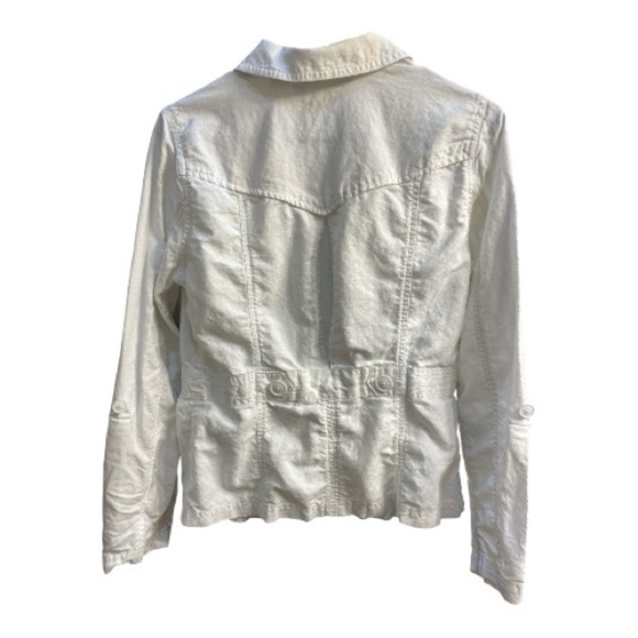 Eddie Bauer Women's White Linen Jacket - Picture 3 of 4